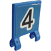 LEGO Blue Vlajka 2 x 2 s Number 4 Samolepka bez Flared Edge (2335)