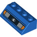 LEGO Blue Sklon 2 x 4 (45°) s Headlights a Black Lines Vzor s drsným povrchem (3037 / 82929)