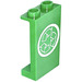LEGO Bright Green Panel 1 x 2 x 3 s Recycling Samolepka s bočními podpěrami - duté čepy (74968 / 87544)