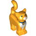 LEGO Bright Light Orange Standing Kočka s Dlouho ocasní plocha s Collar a White Chest (67805 / 80829)