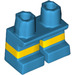 LEGO Dark Azure Krátký Nohy s Yellow Stripe (16709 / 41879)