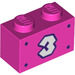 LEGO Dark Pink Kostka 1 x 2 s Number 3 se spodní trubkou (3004 / 94197)