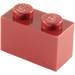 LEGO Dark Red Kostka 1 x 2 se spodní trubkou (3004 / 93792)