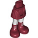 LEGO Boky s Basic Zakřivený Skirt s Dark Red Boots s White Pruhy s tlustým pantem (92820)