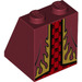 LEGO Dark Red Sklon 2 x 2 x 2 (65°) s Flames se spodní trubkou (3678 / 19219)