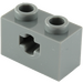 LEGO Dark Stone Gray Kostka 1 x 2 s osa otvorem ('+' Otevírací a spodní trubice) (31493 / 32064)