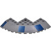 LEGO Kostka 10 x 10 Kulatá Roh s Tapered Okraj s Dark Modrá Rectangles Samolepka (58846)