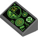 LEGO Dark Stone Gray Sklon 1 x 2 (31°) s Green Gauges a Radar Screen na Black Background (34241 / 85984)