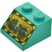 LEGO Dark Turquoise Sklon 2 x 2 (45°) s Skála / kámen Raiders Screen Vzor (3039)