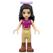 LEGO Emma, Magenta Horní, Tan Riding Pants, Bow Minifigurka