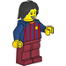 LEGO Female Soccer Fan - FC Barcelona (Dark Red Nohy) Minifigurka