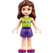 LEGO Friends Olivia, Dark Purple Skirt, Lime Horní s Srdce Electron Orbitals Minifigurka