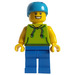 LEGO Man v Lime Shirt s Helma Minifigurka