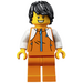 LEGO Man v Orange Zipper Jacket s White Paže Minifigurka