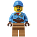 LEGO Man s Dark Azure Jacket a Pás Bag Minifigurka