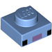 LEGO Medium Blue Deska 1 x 1 s 2 Black Squares a Medium Lavender Rectangle (Minecraft Axolotl Tvář) (1015 / 3024)