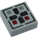 LEGO Medium Stone Gray Dlaždice 1 x 1 s Přejít a Buttons s Groove (3070 / 24641)