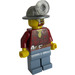 LEGO Miner s Mining Čepice, Goggles, Beard, Dark Red Shirt, Orange Tie a Sand Modrá Pants Minifigurka