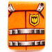 LEGO Orange Minifig Vest s oheň logo Samolepka (3840)