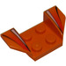 LEGO Orange Blatník Deska 2 x 2 s Flared Kolo Arches s White a Red Pruhy (41854)