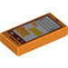 LEGO Orange Dlaždice 1 x 2 s oranžový Smartphone s Groove (3069 / 73903)
