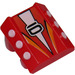 LEGO Red Kostka 2 x 2 s Flanges a Pistons s '6', White Triangle, oranžový Pruhy (30603)