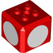 LEGO Red Kostka 3 x 3 x 2 Cube s 2 x 2 Study na Horní s White Circles (69085 / 102207)