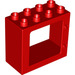 LEGO Red Duplo Dveře Rám 2 x 4 x 3 s plochým okrajem (61649)