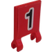 LEGO Red Vlajka 2 x 2 s Number 1 Samolepka bez Flared Edge (2335)