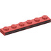 LEGO Deska 1 x 6 s Red Audi logo a Dashes na Black Background (3666 / 106729)