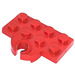 LEGO Red Deska 2 x 4 s Vlak Coupling Deska (OTEVŘENO)