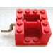 LEGO String Reel Winch 4 x 4 x 2 s Red Drum a Metal Rukojeť