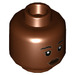 LEGO Reddish Brown Jannah Minifigure Hlava (Zapuštěný masivní čep) (3626 / 66741)