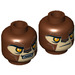 LEGO Reddish Brown Lavertus s Pearl Gold Armour Minifigure Hlava (Zapuštěný masivní čep) (3626 / 15778)