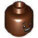 LEGO Reddish Brown Minifigure Hlava s Dekorace (Zapuštěný masivní čep) (3626 / 93682)