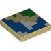 LEGO Dlaždice 2 x 2 s Modrá a Green Pixels s Groove (1005 / 3068)