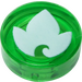 LEGO Transparent Green Dlaždice 1 x 1 Kulatá s Elves Earth Power Symbol (20305 / 98138)