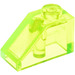 LEGO Transparent Neon Green Sklon 1 x 2 (45°) (3040 / 6270)