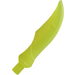 LEGO Transparent Neon Green Široký Čepel Zakřivený meč