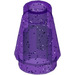 LEGO Transparent Purple Glitter Kužel 1 x 1 s horní drážkou (28701 / 59900)