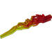 LEGO Transparent Red Plamen / Lightning Bolt s osa otvorem s Marbled Průhledný Yellow (11302 / 21873)