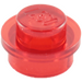 LEGO Transparent Red Deska 1 x 1 Kulatá (6141 / 30057)