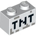 LEGO White Kostka 1 x 2 s Minecraft 'TNT' se spodní trubkou (3004 / 19180)