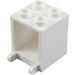 LEGO White Kontejner 2 x 2 x 2 se zapuštěnými svorníky (4345 / 30060)