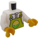 LEGO White Minifig Trup Shirt s Lime Bib Overalls s City Farm logo (973 / 76382)