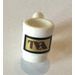 LEGO White Džbánek s Reddish Brown a Gold TVA logo (3899)