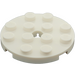 LEGO White Deska 4 x 4 Kulatá s otvorem a Snapstud (60474)