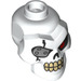 LEGO White Kostra Hlava s Red Levá Eye a stříbrný Eyepatch (44941)
