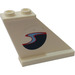 LEGO White ocasní plocha 4 x 1 x 3 s Zvlněný Ocean Boat (Levá) Samolepka (2340)