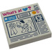 LEGO White Tile 2 x 2 with Heartlake Newspaper - What's At (Heart)? s Groove (3068 / 21220)